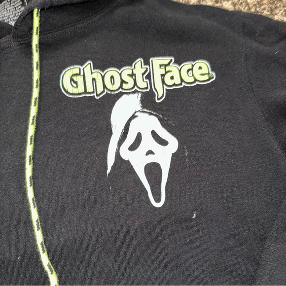 Bioworld Black Ghost Face Hoodie with Green Accents - Picture 2 of 4